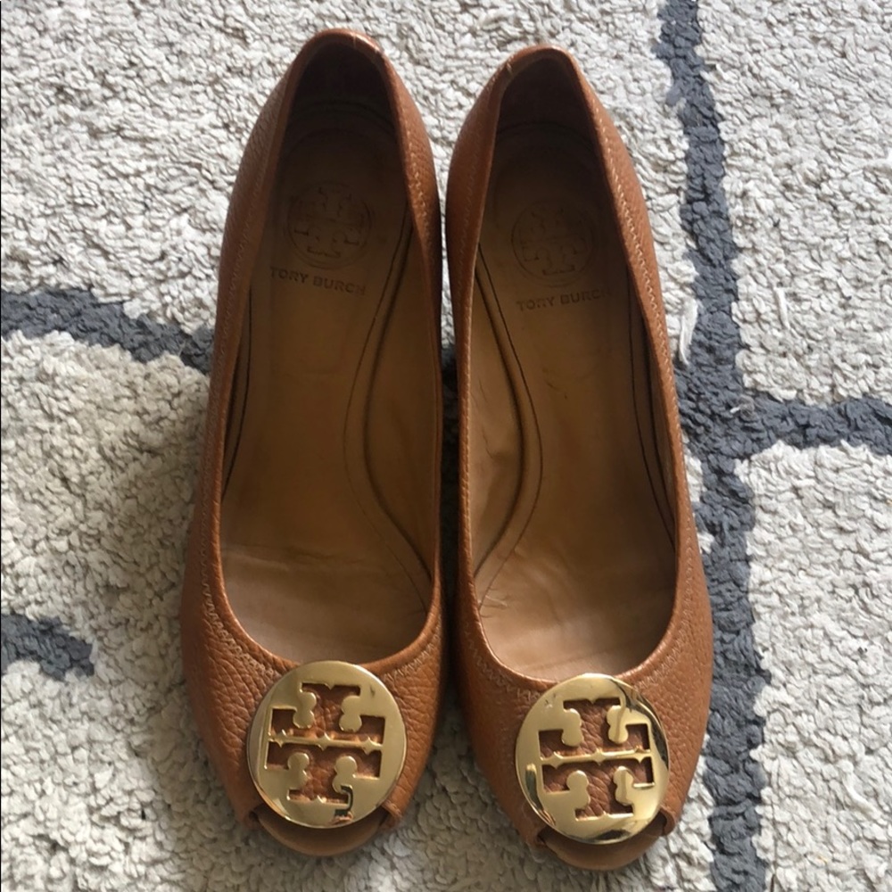 Tory Burch leather wedge shoes